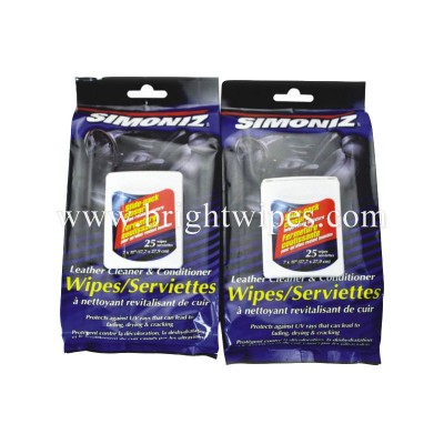 Leather Cleaner & Conditioner wet wipes, car wipe